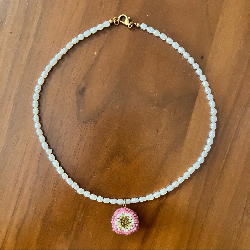 DreamSong beaded guava freshwater pearl necklace